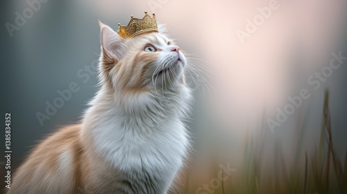 Ginger cat with crown
