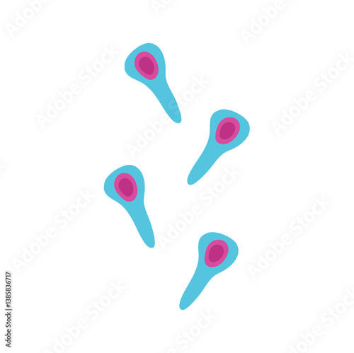Bacteria Clostridium botulinum. Cartoon bacteria, biological microorganism. Microorganism flat vector illustration.