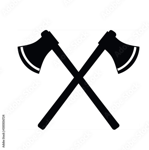 A rusty metal axe with a wooden handle, a sharp steel blade for chopping wood, isolated as an old work tool.