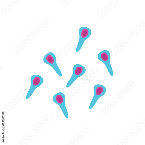 Bacteria Clostridium botulinum. Cartoon bacteria, biological microorganism. Microorganism flat vector illustration.