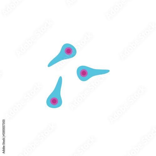 Bacteria Clostridium botulinum. Cartoon bacteria, biological microorganism. Microorganism flat vector illustration.