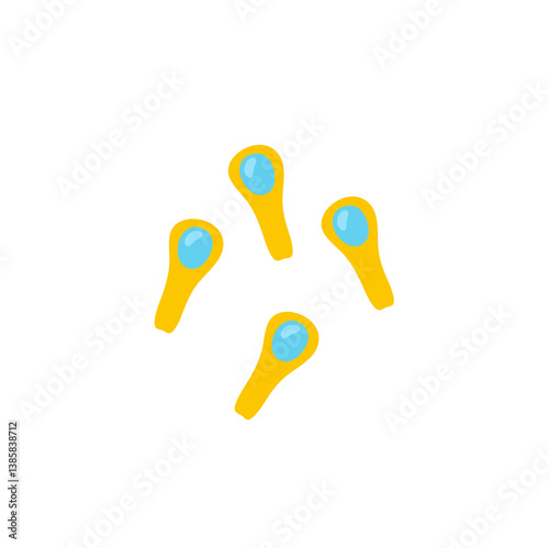 Bacteria Clostridium botulinum. Cartoon bacteria, biological microorganism. Microorganism flat vector illustration.