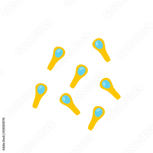 Bacteria Clostridium botulinum. Cartoon bacteria, biological microorganism. Microorganism flat vector illustration.