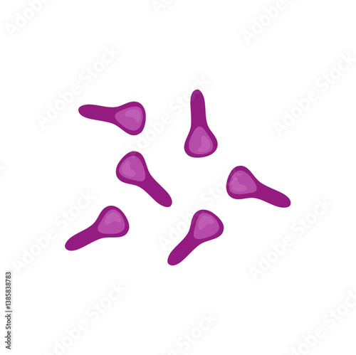 Bacteria Clostridium botulinum. Cartoon bacteria, biological microorganism. Microorganism flat vector illustration.