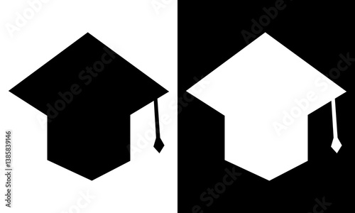 Graduation cap icon set. line and glyph version, student hat outline and filled vector sign. Academic cap full pictogram. Education symbol, logo  Different style icons. flat vector illustration. eps10