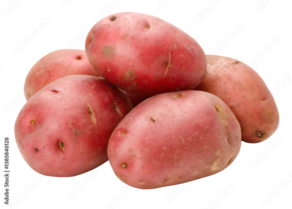 perfect group of raw red potatoes isolated on White background, PNG perfect group of raw red potatoes isolated on White background, PNG
