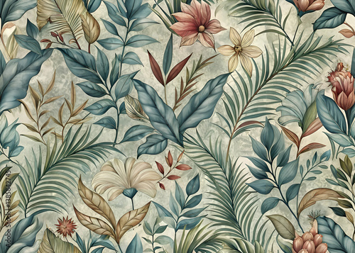 Tropical Floral Pattern Design.