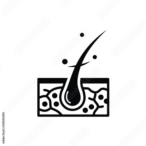 Hair Dandruff Silhouette Icon.