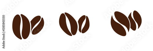 Coffee bean icon. Coffee seed sign set. Caffeine vector symbol isolated on white background. Arabic roasted icon.