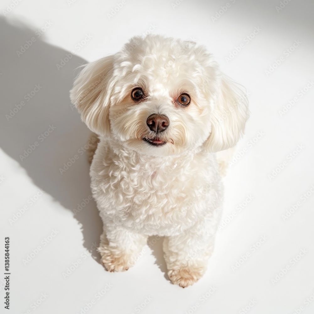 Playful white dog portrait home environment pet photography bright lighting adorable canine concept Playful white dog portrait home environment pet photography bright lighting adorable canine concept