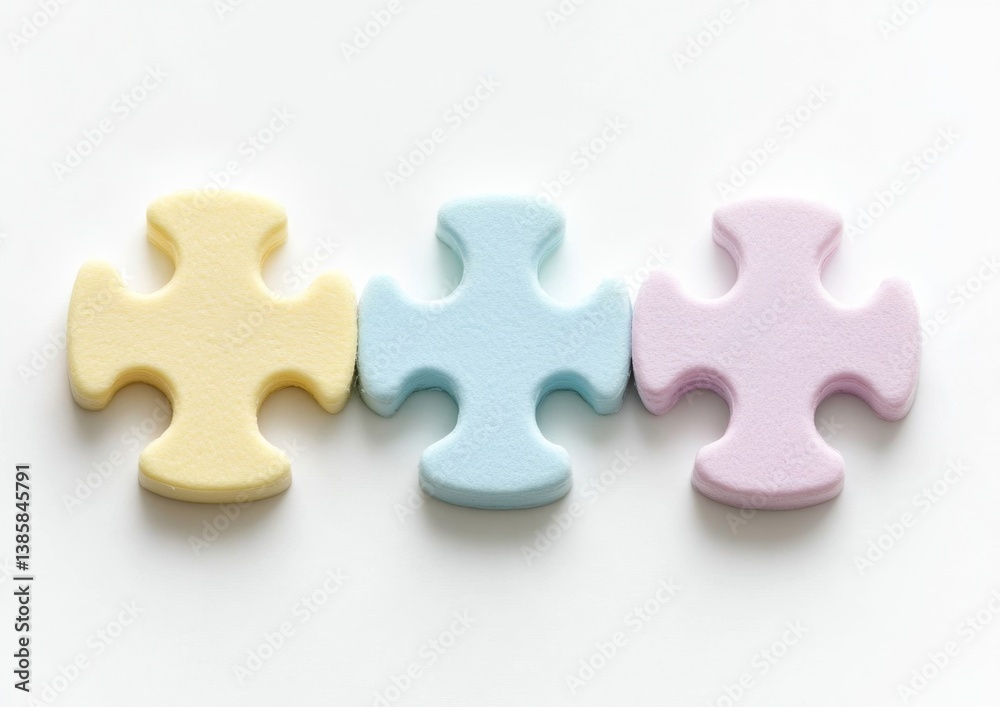 Pastel puzzle pieces aligned on white background (1) Pastel puzzle pieces aligned on white background (1)