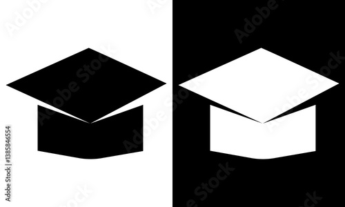Graduation cap icon set. line and glyph version, student hat outline and filled vector sign. Academic cap full pictogram. Education symbol, logo  Different style icons. flat vector illustration. eps10