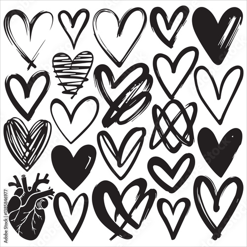 Infinite devotion handcrafted love silhouette set vector image