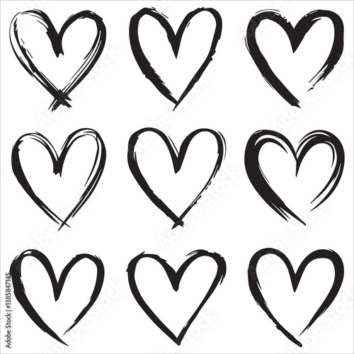 Infinite devotion handcrafted love silhouette set vector image