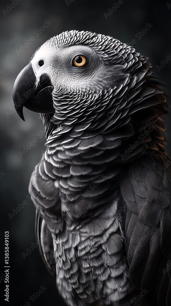 Obraz premium Colorful macaw parrot close-up in studio light against white background exotic tropical animal feathers display