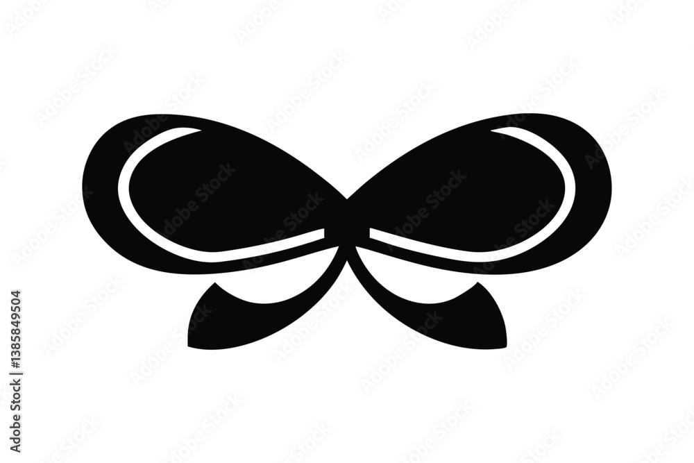 Silhouette vector illustration design of a double loop bow icon.eps