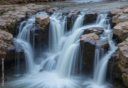 waterfall in the mountains