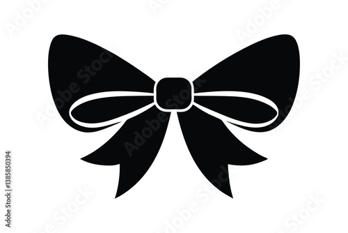 Silhouette vector illustration design of a long ribboned bow icon.eps