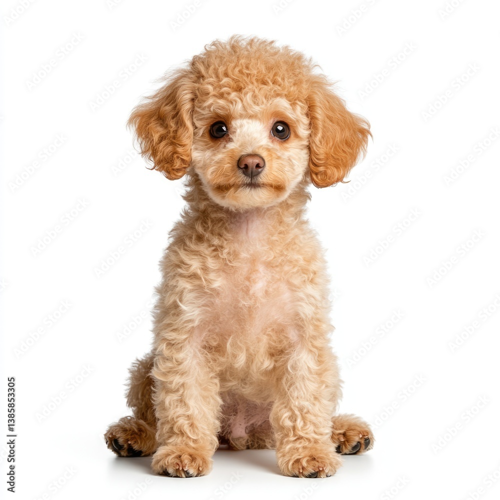 Playful poodle puppy indoor studio pet photography bright lighting close-up adorable expressions Playful poodle puppy indoor studio pet photography bright lighting close-up adorable expressions