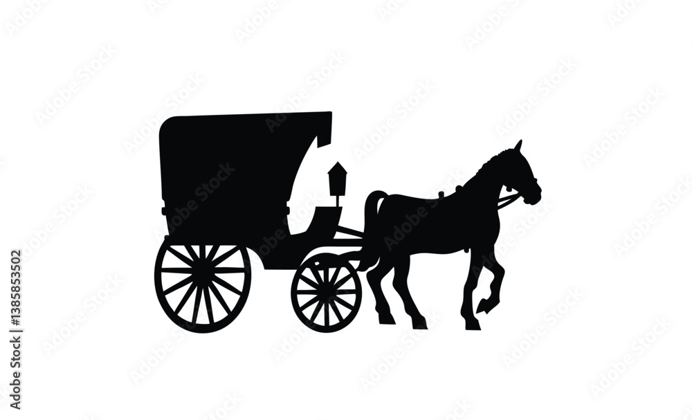 Fotografie horse carriage vector silhouette