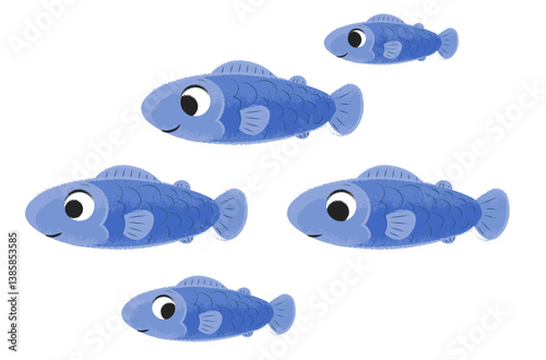 vector illustration of a fish anchovies cartoon