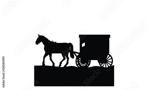 horse carriage vector silhouette
