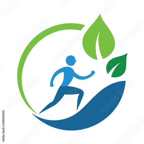 Healthy Lifestyle Running, Nature, and Wellness Logo Design