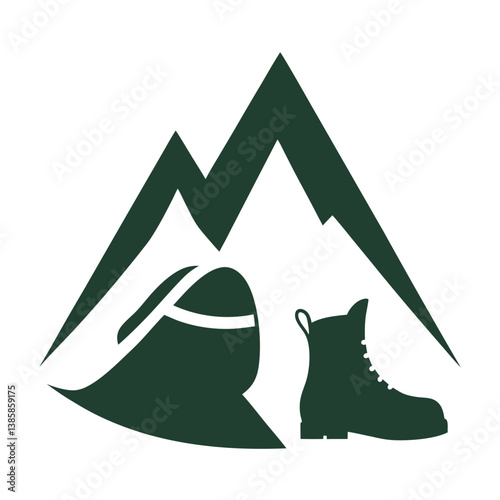 Adventure Awaits Hiking Boots and Mountain Peaks