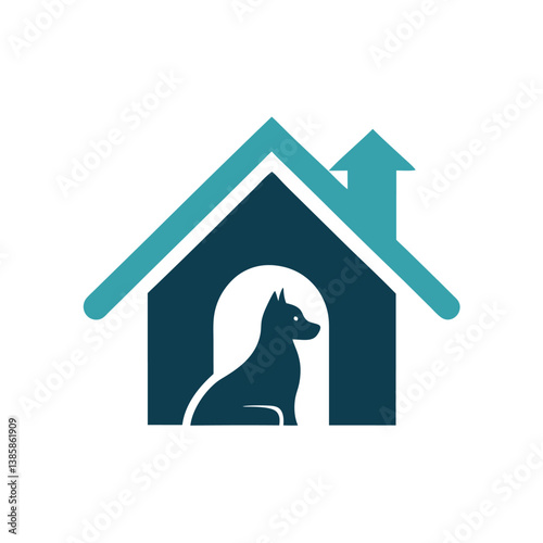 Dog House Logo Design Modern Pet Home Icon