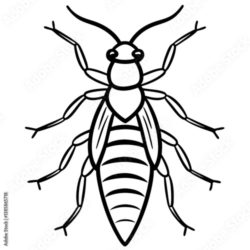 Termite Outline Vector Illustration