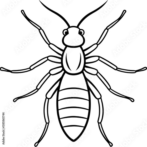 Termite Outline Vector Illustration
