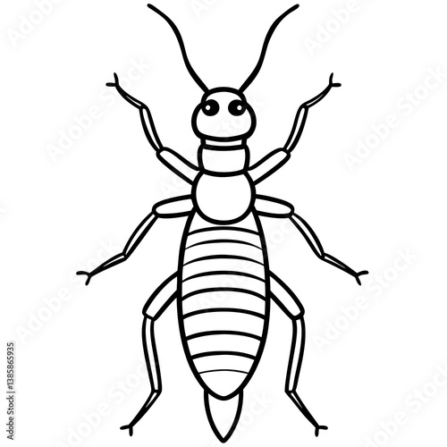 Termite Outline Vector Illustration