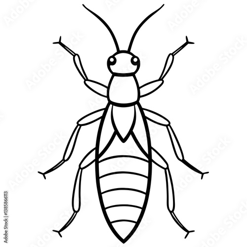 Termite Outline Vector Illustration