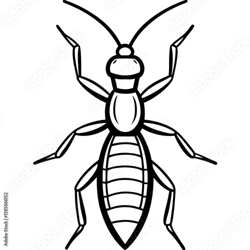 Termite Outline Vector Illustration