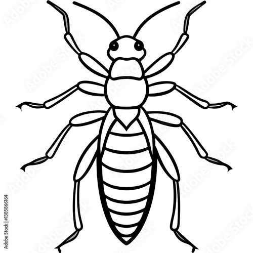 Termite Outline Vector Illustration