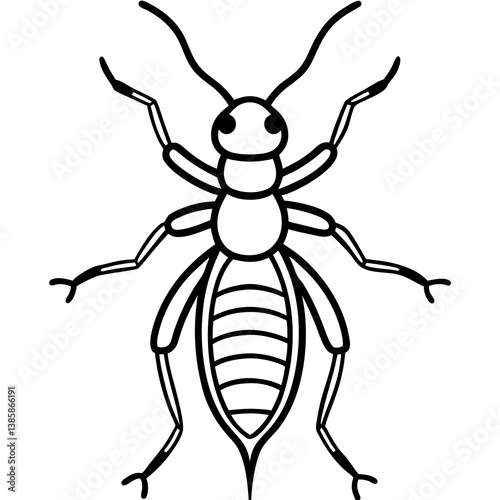 Termite Outline Vector Illustration