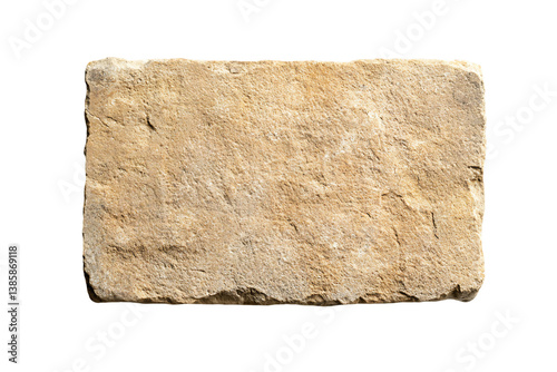 Light Beige Rectangular Stone Slab with Rough Texture, PNG