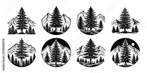 Tree silhouette bundle set 