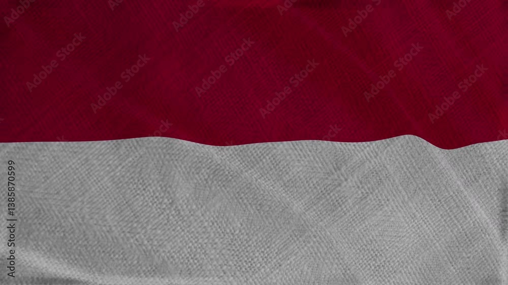 Flag of Indonesia, Indonesia 3D Animation flag waving in the wind. 4K Indonesia Flag Animation waving with fabric texture.
Flag of Indonesia, Indonesia 3D Animation flag waving in the wind. 4K Indonesia Flag Animation waving with fabric texture.