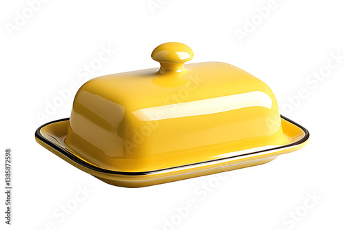 Butter dish isolated on transparent background
