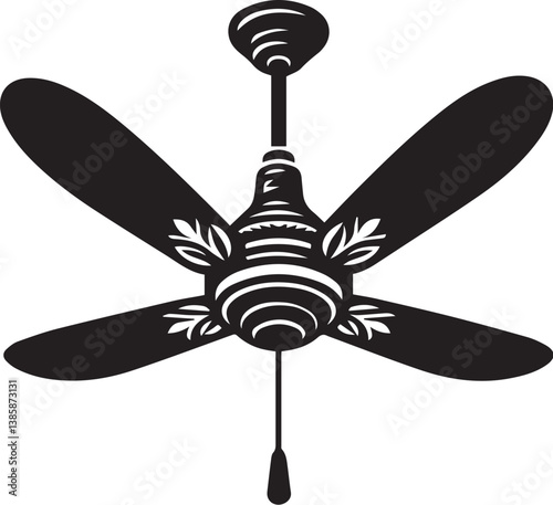 ceiling fan silhouette icon illustration