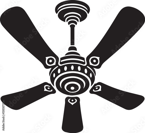 ceiling fan silhouette icon illustration