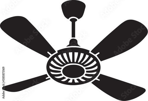 ceiling fan silhouette icon illustration