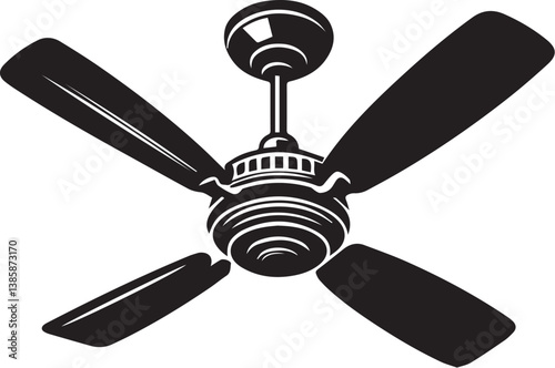 ceiling fan silhouette icon illustration