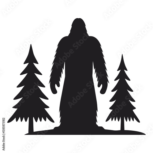 silhouette of a girl in a fur coat
