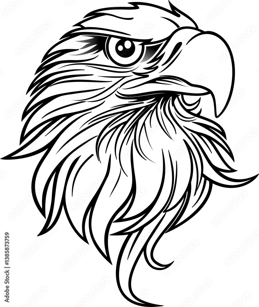 Obraz premium Silhouette of a eagle head vector artwork