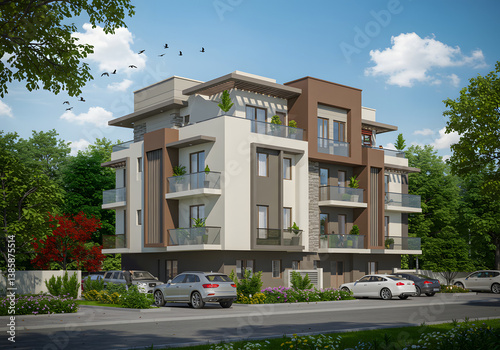 Modern House 3D Rendering Contemporary Home Design