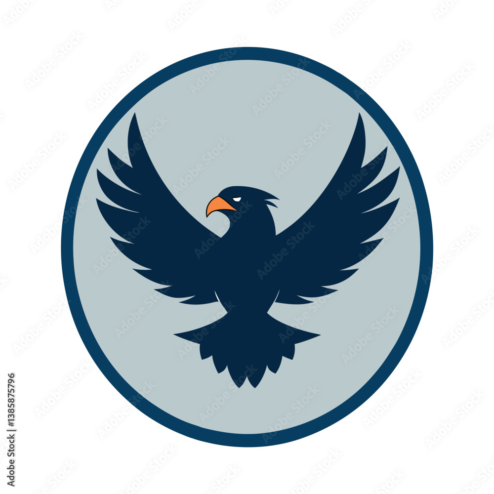 Obraz premium eagle mascot vector with spread wings.