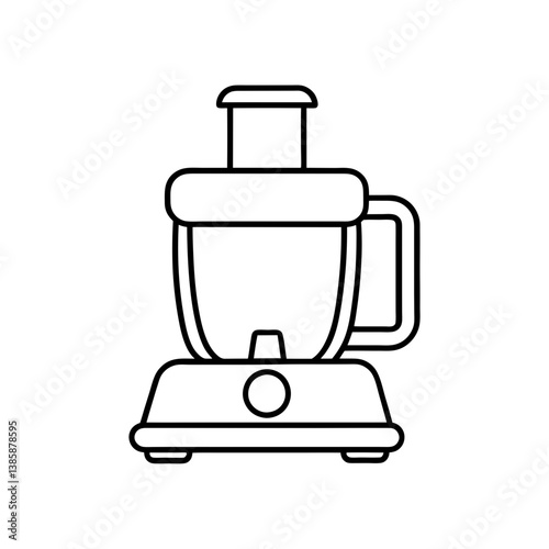 Food processor machine line art illustration