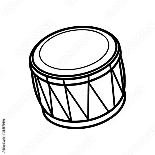 Frame drum line art illustration